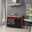 Ver imagem 2 de Balcão para Cooktop Ana 3 Portas Cor Savana Preto Moblis