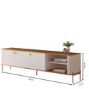 Ver imagem 3 de Rack Bancada Tucupi 1.8 para TV 70 Polegadas 183cm MDF Off White Nature Bronze Bechara Móveis