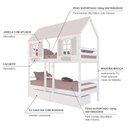 Ver imagem 5 de Beliche Casinha Bela com 2 Gavetas - Madeira Maciça Branco/Rosa | Megamobilia