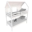 Ver imagem 2 de Beliche Casinha Bela com 2 Gavetas - Madeira Maciça Branco/rosa | Megamobilia