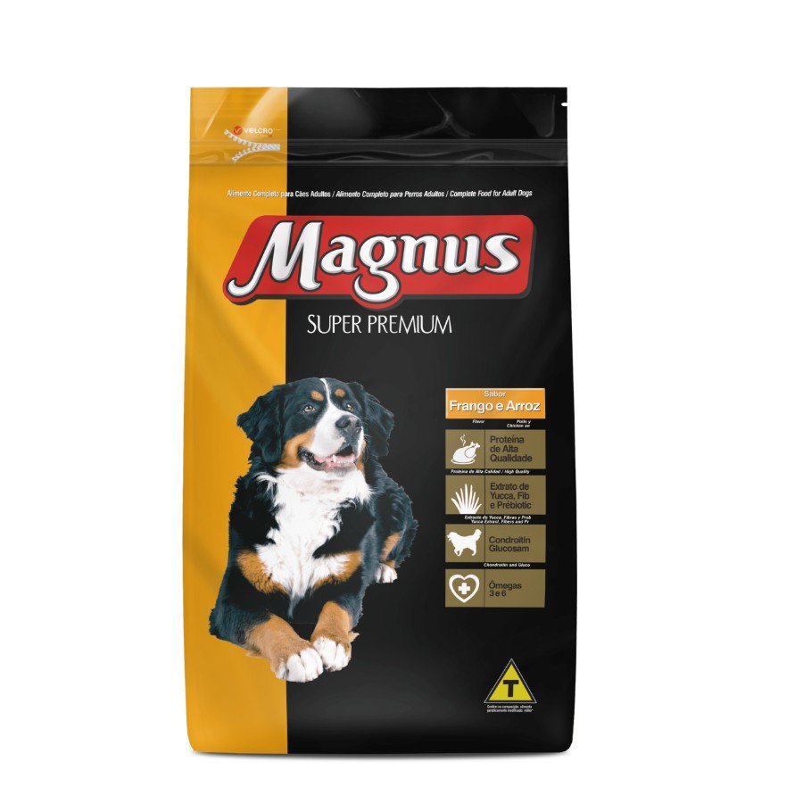 Alimento Magnus Super Premium para cachorro adulto de raça média e grande sabor frango e arroz em sa - 1