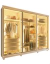 Ver imagem 1 de Guarda Roupa Reflecta 3 Portas Correr com Pés e Led Matt Cor:off White