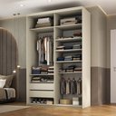 Ver imagem 1 de Closet Solteiro Guarda Roupa sem Porta 139cm 2 Gavetas Mdf Tunísia R02 Bege - Lyam Decor
