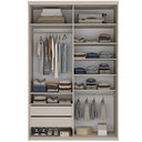Ver imagem 3 de Closet Solteiro Guarda Roupa sem Porta 139cm 2 Gavetas Mdf Tunísia R02 Bege - Lyam Decor