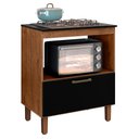 Ver imagem 2 de Balcão Para Cooktop 4 Bocas 1 Porta Natura Preto Master Zanzini