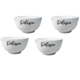 Jogo 4 Cumbucas Porcelana Branca 500ml - Petisco - 1