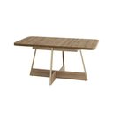 Ver imagem 1 de Mesa de Sala Jantar Átria Retangular 1592 Aço C/ Tampo Madeirado 160x90cm Dourado/noce/carvalho -