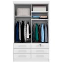 Ver imagem 3 de Guarda-Roupa Casal Chicago 2 Portas 6 Gavetas Neve - Tcil Móveis