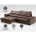 Ver imagem 3 de Sofá com Carregador Usb e Molas no Assento Retrátil Reclinável Nice 2,50m Velosuede - Netsofas