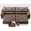 Ver imagem 4 de Sofá com Carregador Usb e Molas no Assento Retrátil Reclinável Nice 2,50m Velosuede - Netsofas