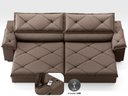 Ver imagem 4 de Sofá com Carregador Usb e Molas no Assento Retrátil Reclinável Nice 2,50m Velosuede - Netsofas