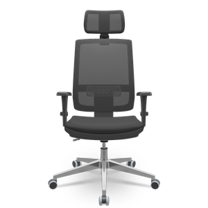 Cadeira Brizza Tela 3d Backplax Apoio Aluminio - Aero Preto
