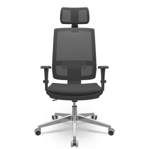 Cadeira Brizza Tela 3d Backplax Apoio Aluminio - Aero Preto