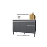 Balcão Gabinete para Cozinha Tatiane 120cm 3 Portas 1 Gaveta:cinza - 3