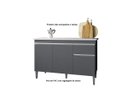 Ver imagem 3 de Balcão Gabinete para Cozinha Tatiane 120cm 3 Portas 1 Gaveta:cinza