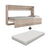 Cama De Parede Dobrável Solteiro Horizontal Com Colchão Amarula Framar - 2