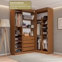 Ver imagem 6 de Guarda-Roupas Closet Modulado Roupeiro de Canto L sem Portas 4 Gavetas Sapateira Versatille Yescasa