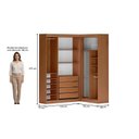 Ver imagem 3 de Guarda-Roupas Closet Modulado Roupeiro de Canto L sem Portas 4 Gavetas Sapateira Versatille Yescasa