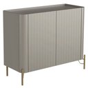 Ver imagem 1 de Aparador Buffet Sala de Jantar 2 Portas Brise Pés Industrial Dourado Naim I03 Grigio - Lyam Decor