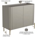 Ver imagem 3 de Aparador Buffet Sala de Jantar 2 Portas Brise Pés Industrial Dourado Naim I03 Grigio - Lyam Decor