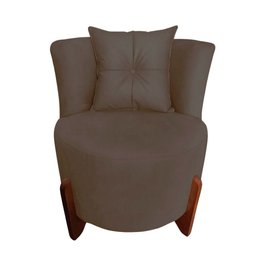 Poltrona Decorativa Luna Suede Marrom - 1