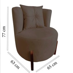 Poltrona Decorativa Luna Suede Marrom - 6