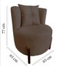 Poltrona Decorativa Luna Suede Marrom - 6