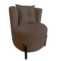 Poltrona Decorativa Luna Suede Marrom - 2
