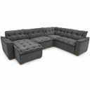 Ver imagem 2 de Sofá de Canto Premium 5 Lugares Chaise Grafite Inovaflex