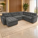 Ver imagem 1 de Sofá de Canto Premium 5 Lugares Chaise Grafite Inovaflex