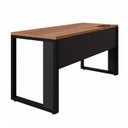 Ver imagem 6 de Mesa Plataforma Individual com Caixa de Tomadas Pés Metal 120cm Industrial Executive Nogal E Preto