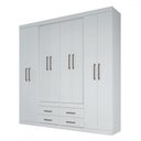 Ver imagem 1 de Guarda-roupa Casal Barbados 8 Portas 4 Gavetas Branco - Pnr Móveis
