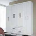 Ver imagem 2 de Guarda-roupa Casal Barbados 8 Portas 4 Gavetas Branco - Pnr Móveis