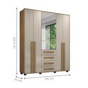 Ver imagem 2 de Guarda Roupa Design 5 Portas com Espelho Cinamomo