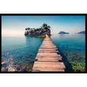 Ver imagem 2 de Quadro Decorativo Natureza Praia com Moldura Caixa, Ideal para Ambiente de Sala e Quarto