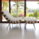 Ver imagem 2 de Kit Poltrona Costela com Puff Bouclê Off White