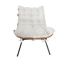 Ver imagem 4 de Kit Poltrona Costela com Puff Bouclê Off White