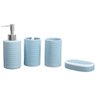 Kit Banheiro Lavabo Porta Sabonete Líquido Escova 4 Pç 001 L - Azul claro - 2