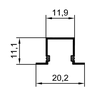 Perfil Embutir Led 20x11mm Branco 2x1m Marcenaria Slim Ilunato - 4