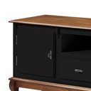 Ver imagem 4 de Rack para Sala com Pés Luis Xv 2 Gavetas 2 Portas de Madeira e Nicho 60503m - Preto/imbuia Glazer