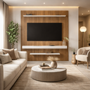 Ver imagem 1 de Painel Tv 60 Polegadas Atlas Ripado 3d de Madeira Sala de Estar 150cm Home Cinema com Prateleira