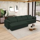 Ver imagem 1 de Sofá Retrátil Manual Sala de Estar Nolan Bipartido 414cm Conforto Premium em Couro Verde G58 - Gran