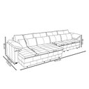 Ver imagem 4 de Sofá Retrátil Manual Sala de Estar Nolan Bipartido 414cm Conforto Premium em Couro Verde G58 - Gran