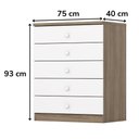 Ver imagem 4 de Berco Mini Cama e Comoda 5 Gavetas Bala de Menta Rustico Branco Henn