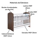 Ver imagem 5 de Berco Mini Cama e Comoda 5 Gavetas Bala de Menta Rustico Branco Henn
