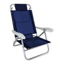 Ver imagem 2 de Kit 2 Cadeira de Praia Alumínio 5 Posições Azul Marinho Zaka
