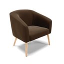 Ver imagem 4 de Kit 01 Namoradeira 02 Lugares e 02 Poltronas Stella Suede Marrom Pés Palito Natural - D’Rossi