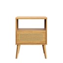 Ver imagem 2 de Mesa de Cabeceira com 1 Gaveta Tela Natural 100% MDF Carvalho Rose