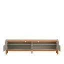 Ver imagem 2 de Rack com 220cm Cantos Arredondados 4 Portas para Tv 75 Flip 2.2 Patrimar Off White/cinamomo