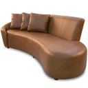 Ver imagem 3 de Sofá 3 Lugares com Puff Orgânico Sala Living 230cm Adam T03 Couro Cristal Marrom - Lyam Decor